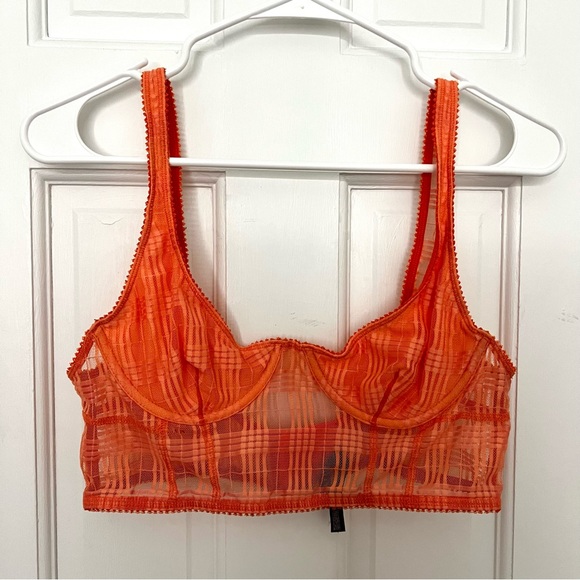 Urban Outfitters Other - URBAN OUTFITTERS Corset Top, UO Out From Under Wired Bra Mesh See Through Lined